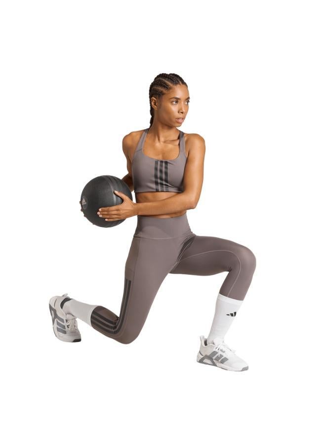 Adidas Optime Workout 3-Stripes Medium Support Bra - Image 4